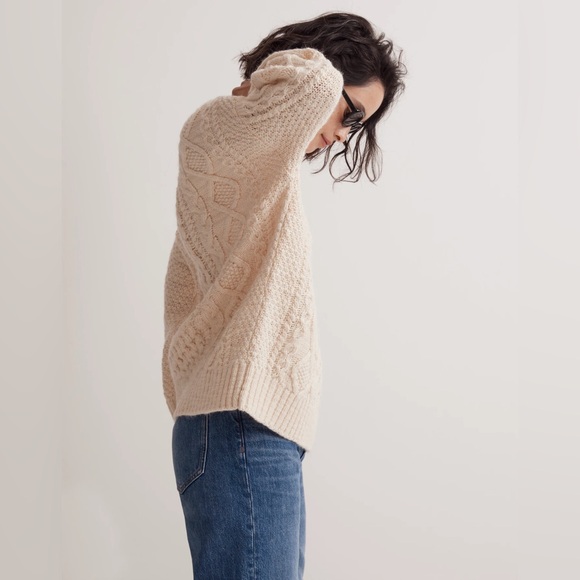 Madewell Cream Cable Knit Sweater - Picture 4 of 10